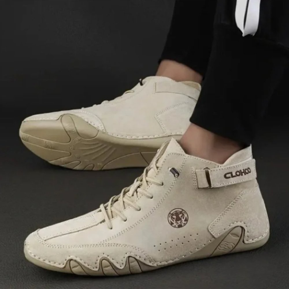 Men's Beige High-Top Sneakers